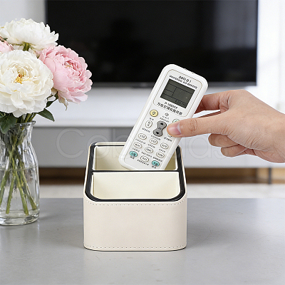 3-Grid Imitation Leather Desktop Storage Boxes CON-WH0095-233A-1