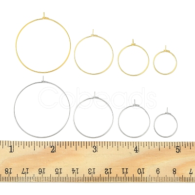 64Pcs 8 Style 316 Surgical Stainless Steel Hoop Earring Findings STAS-FS0001-33-1
