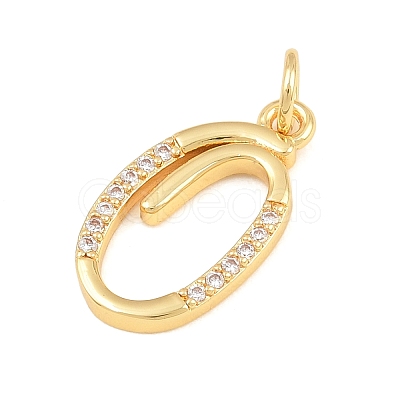 Brass Micro Pave Clear Cubic Zirconia Pendants CU-CBA7939-01O-G-1