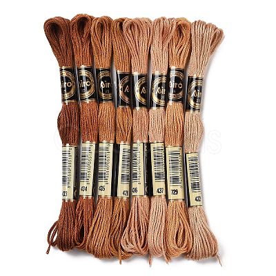 8 Skeins 8 Colors 6-Ply Polyester Embroidery Floss OCOR-M009-01A-02-1