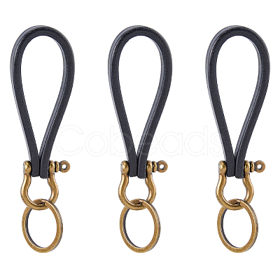 3Pcs Cowhide Keychains KEYC-FH0001-79-1