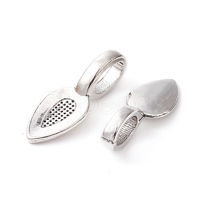Tibetan Style Alloy Glue-on Flat Pad Bails for Pendants Making TIBEP-YW0001-50-1