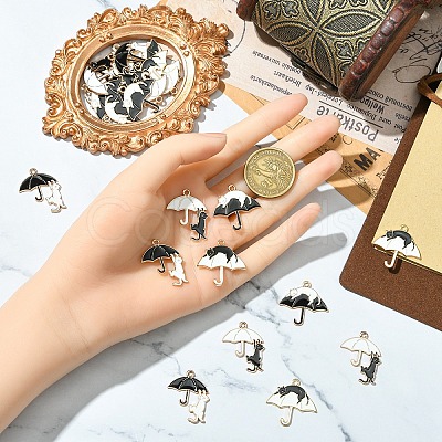 12Pcs 4 Styles Alloy Enamel Pendants ENAM-YW0006-12-1