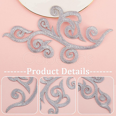 8 Pairs Ethnic Style Flower Pattern Computerized Embroidery Appliques PATC-GF0001-84A-1