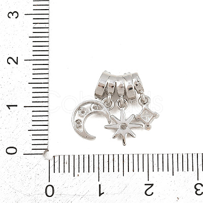 Brass Micro Pave Clear Cubic Zirconia Pendants KK-Z151-03P-02-1