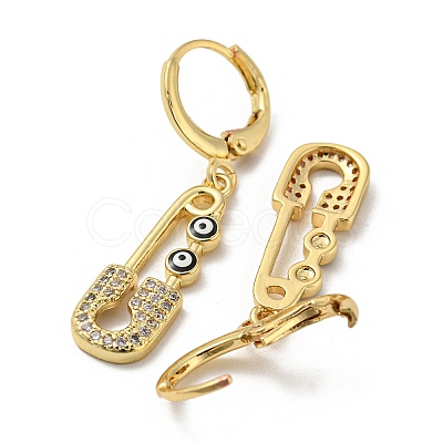 Golden Brass Dangle Leverback Earrings EJEW-L269-016G-08-1