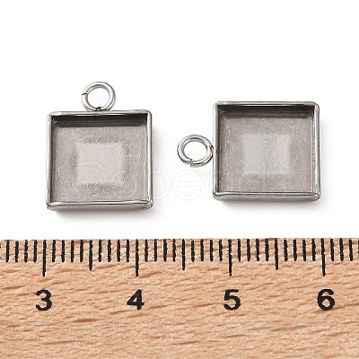 304 Stainless Steel Pendant Cabochon Settings STAS-Z201-02P-03-1