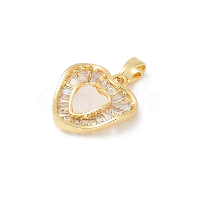 Brass Micro Pave Clear Cubic Zirconia Pendants KK-R213-06G-03-1