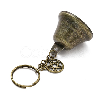 Iron Bell & Hollow Out Alloy Pendant Keychains KEYC-JKC00998-02-1