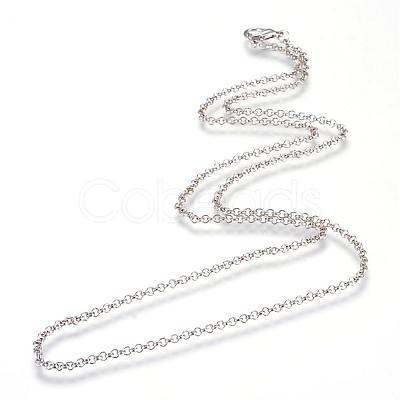Iron Rolo Chains Necklace Making MAK-R017-45cm-P-1