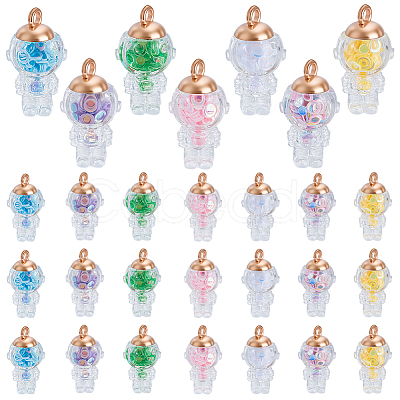 56Pcs 7 Colors Glass Pendants GGLA-GA0001-07B-1