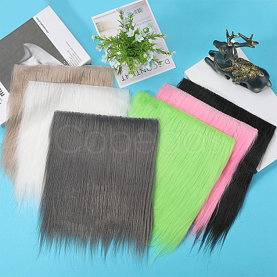 Faux Fur Squares Fabric BJEW-WH0515-11E-1