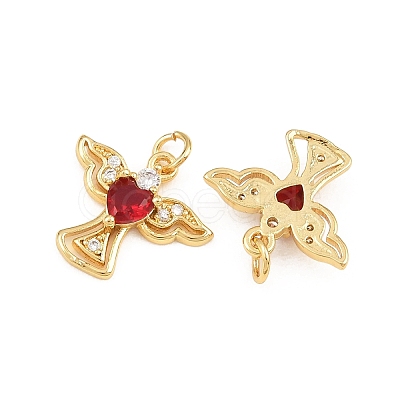Brass Micro Pave Cubic Zirconia Charms KK-Q085-10G-04-1
