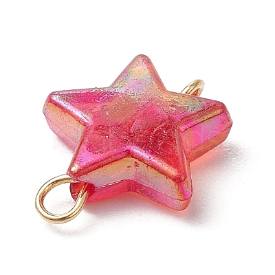 Transparent Acrylic Star Connector Charms PALLOY-JF03548-1