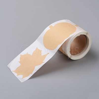 Self-Adhesive Kraft Paper Gift Tag Stickers DIY-G021-06-1