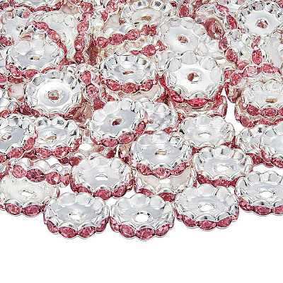 120Pcs Brass Rhinestone Spacer Beads FIND-SZ0003-70C-1