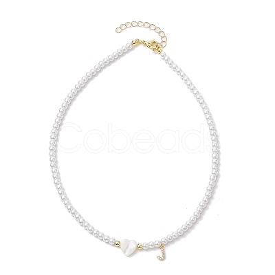 Brass Micro Pave Grade AAA Cubic Zirconia Letter Pendant Necklaces NJEW-JN04771-10-1