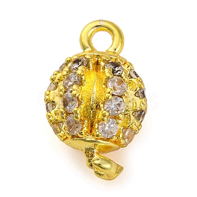 Brass Micro Pave Clear Cubic Zirconia Connector Charms KK-A230-06C-G-1