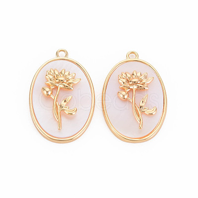 Brass Birth Floral Pendants KK-S364-287-1