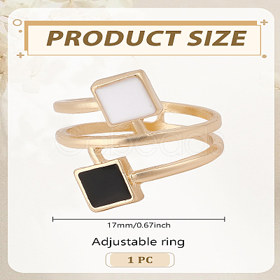 1Pc Alloy Enamel Spiral Finger Rings for Women RJEW-LP0002-80-1