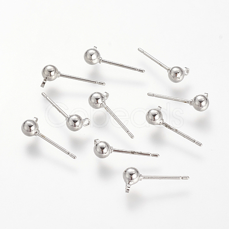 Brass Stud Earring Findings LS-KK-T014-66P-1
