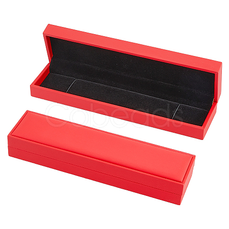 Rectangle PU Leather Necklace  Storage Boxes with Velvet Inside CON-WH0094-31D-02-1