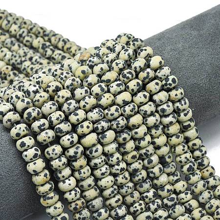 Natural Dalmatian Jasper Beads Strands G-P575-A01-8x5mm-1