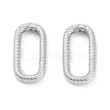 Anti-Tarnish Rhodium Plated 925 Sterling Silver Spring Gate Rings STER-K173-18P-1
