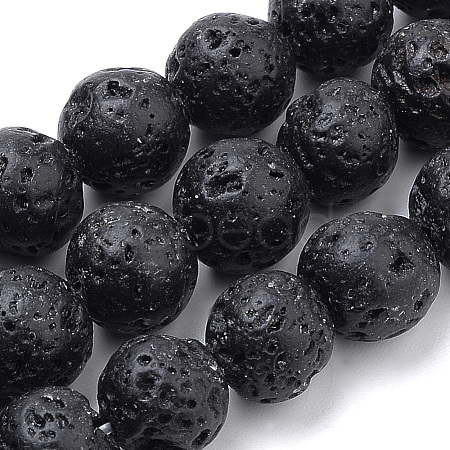 Natural Lava Rock Beads Strands X-G-S259-11-10mm-1