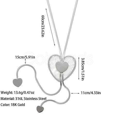 Bohemian Style 304 Stainless Steel with Acrylic Lariat Necklaces for Women FS-WG34D78-02-1