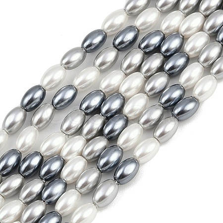 Electroplated Shell Pearl Beads Strands BSHE-H113-06C-02-1
