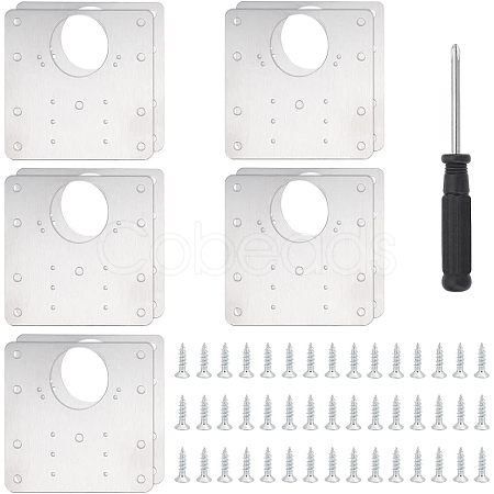 Unicraftale 10 Sets 430 Stainless Steel Mounting Plate AJEW-UN0001-33-1