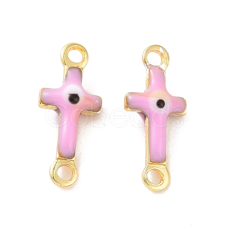 Brass Enamel Connector Charms KK-J302-08G-01-1