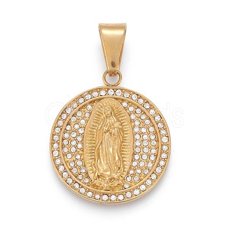 304 Stainless Steel Lady of Guadalupe Pendants STAS-I163-003G-1