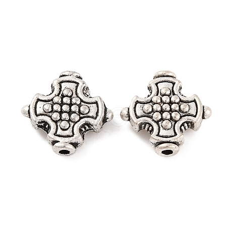 Cross Tibetan Style Alloy Beads TIBEB-ZN-3284-AS-RS-1