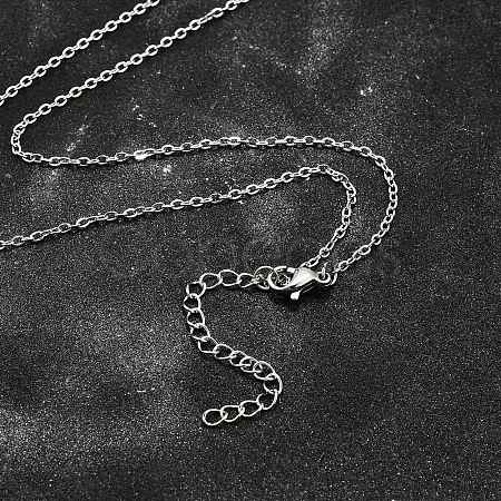 Non-Tarnish 304 Stainless Steel Cable Chain Necklace STAS-T040-PJ204-80-1