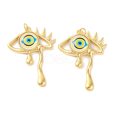 Rack Plating Brass Micro Pave Cubic Zirconia Pendants KK-H486-23G-01-1