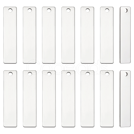 20Pcs 201 Stainless Steel Rectangle Stamping Blank Tag Pendants STAS-UN0063-43-1