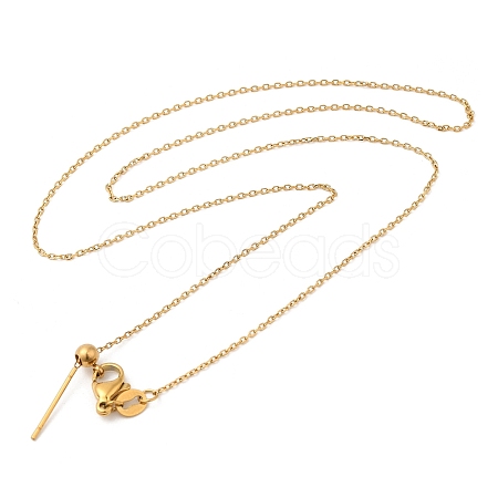 304 Stainless Steel Cable Chain Necklace for Women NJEW-G104-04G-1