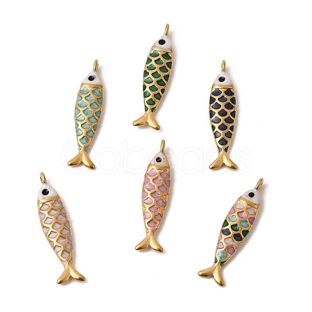 304 Stainless Steel Enamel Pendants STAS-B128-52G-1