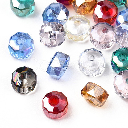 Transparent Electroplate Glass Beads Strands EGLA-YWC0001-6mm-02-1