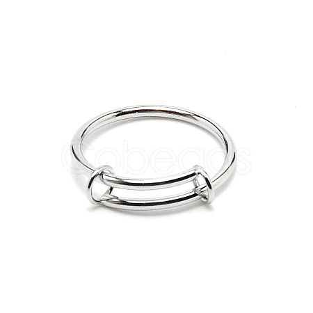 304 Stainless Steel Wire Wrap Expandable Adjustable Ring for Women LS-RJEW-WH0007-01B-P-1
