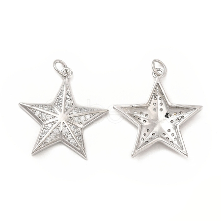 Brass Micro Pave Cubic Zirconia Pendants KK-E068-VB102-1