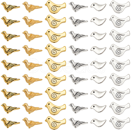 150Pcs 6 Styles Tibetan Style Alloy Beads TIBEB-SC0001-48-1