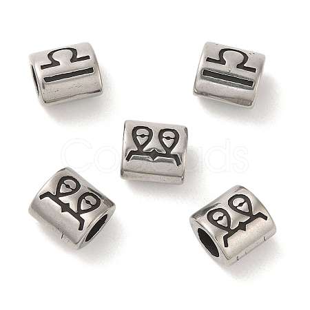 Oval with Constellation 304 Stainless Steel Beads STAS-E215-05AS-11-1