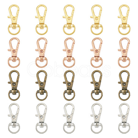 20Pcs 4 Colors Alloy Swivel Lobster Claw Clasps IFIN-TA0001-73-1