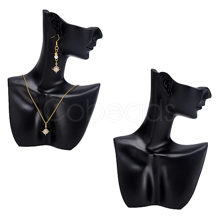 Bust Shaped Resin Necklace Display Stands NDIS-WH0003-017-1