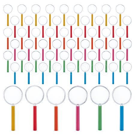 72Pcs 6 Colors Plastic Handheld Magnifier for Children DIY-GO0002-78-1