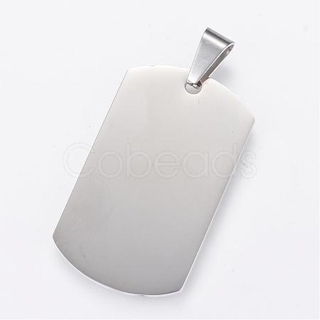 Tarnish Resistant 304 Stainless Steel Stamping Blank Tag Pendants STAS-R090-32-1