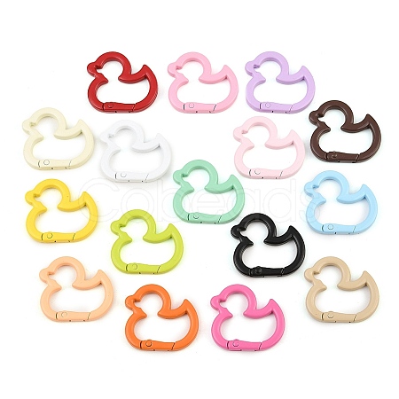 Spray Paint Alloy Spring Gate Rings AL-CBA9266-04-1